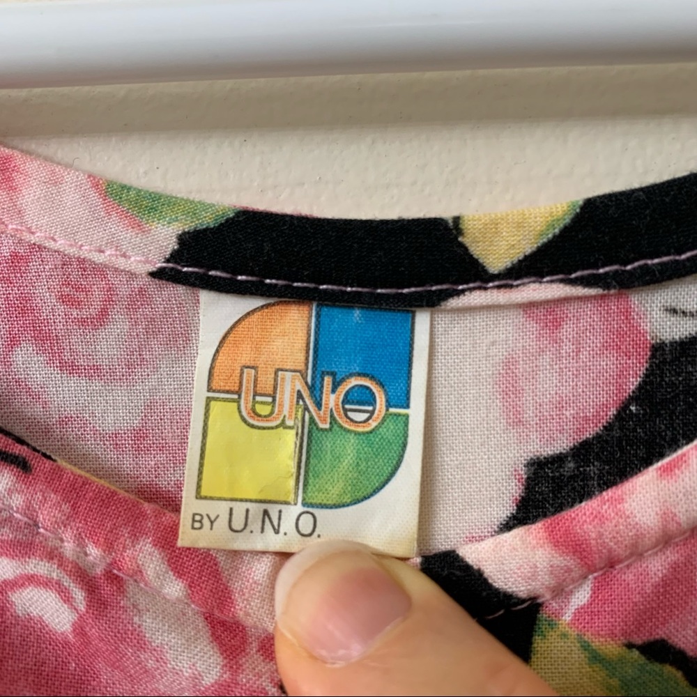 🌷3 for$25🌷Uno, US S, Pink & Black Floral Sleeveless Tie Back Sundress - Picture 7 of 8